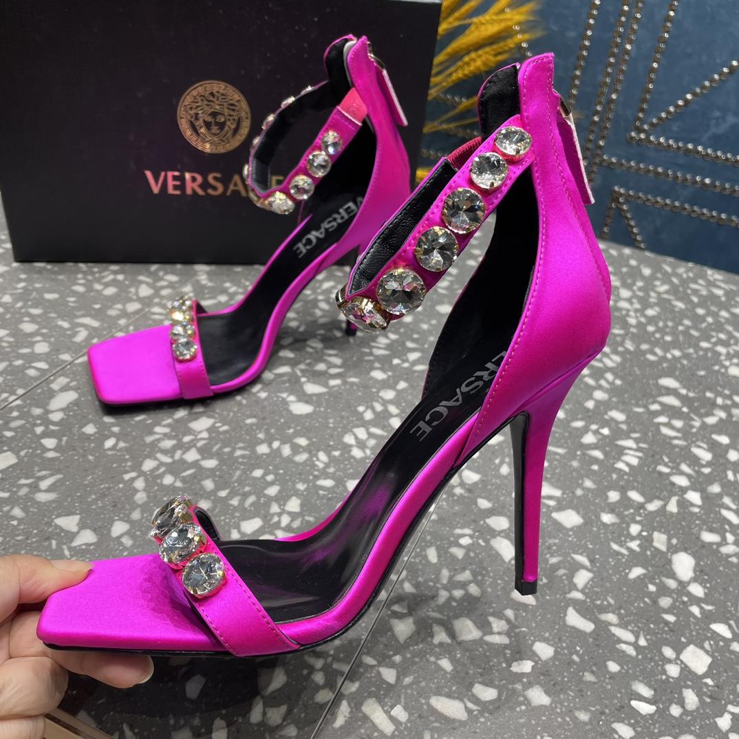 Versace Crystal Satin Sandals - PerfectKickZ