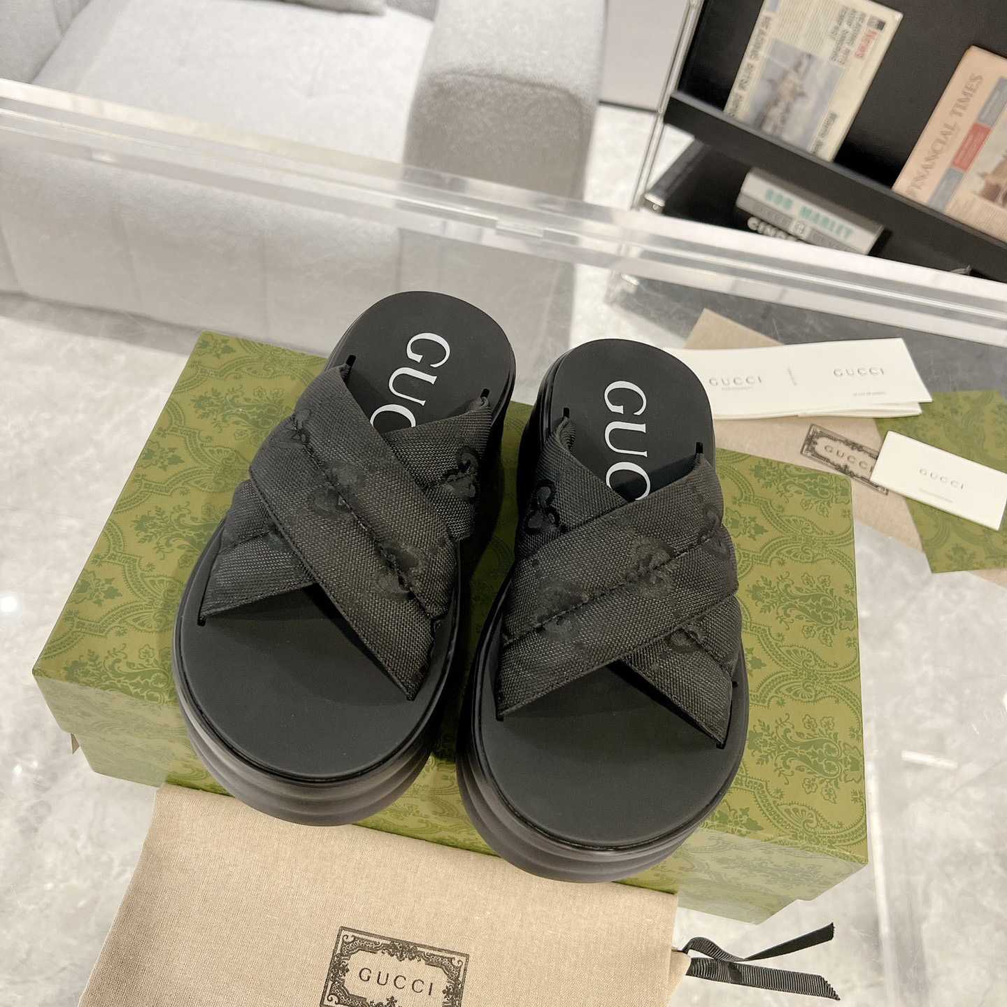 Gucci Women's GG Platform Slide Sandal - PerfectKickZ