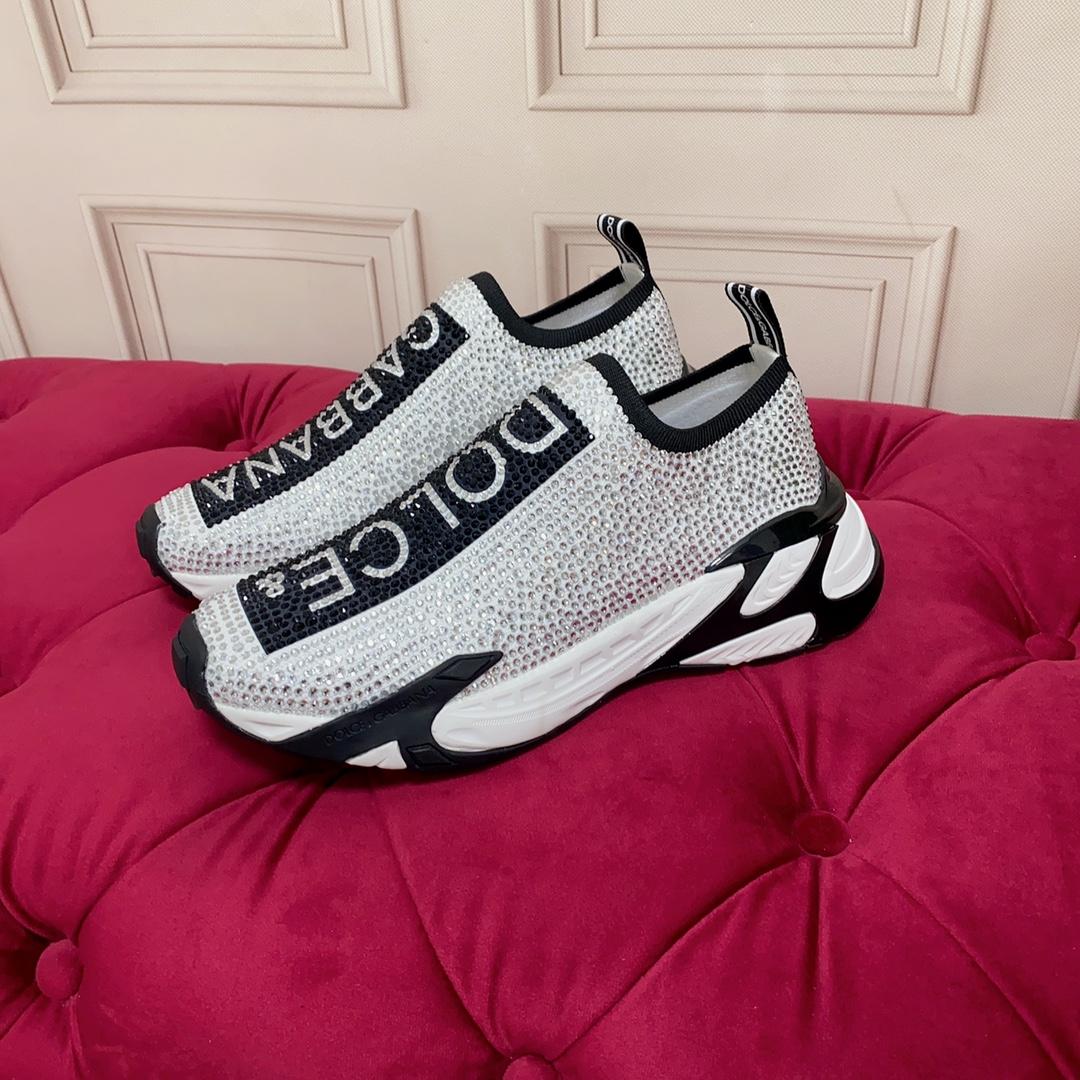 Dolce & Gabbana Fast Sneakers With Fusible Rhinestones - PerfectKickZ