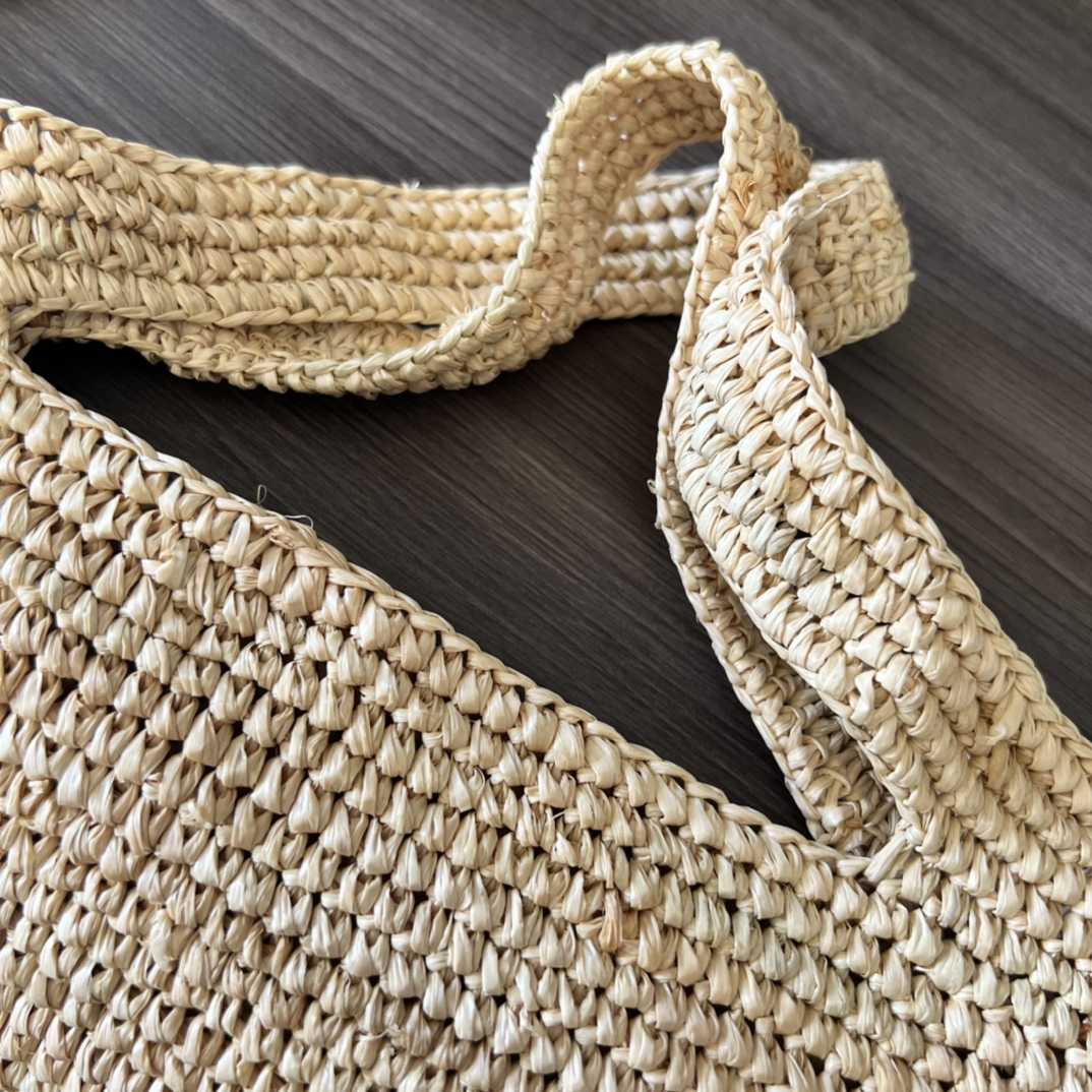 Loewe Mini Slit Bag In raffia And Calfskin - 
