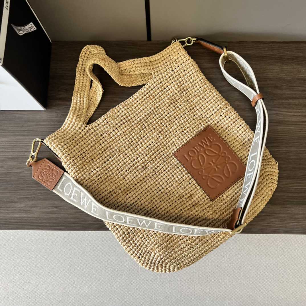 Loewe Mini Slit Bag In raffia And Calfskin - PerfectKickZ