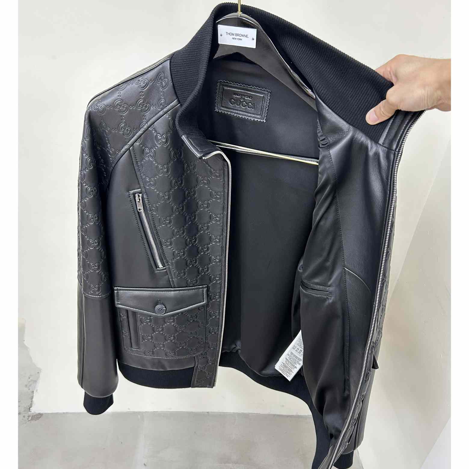 Gucci GG Leather Jacket - PerfectKickZ