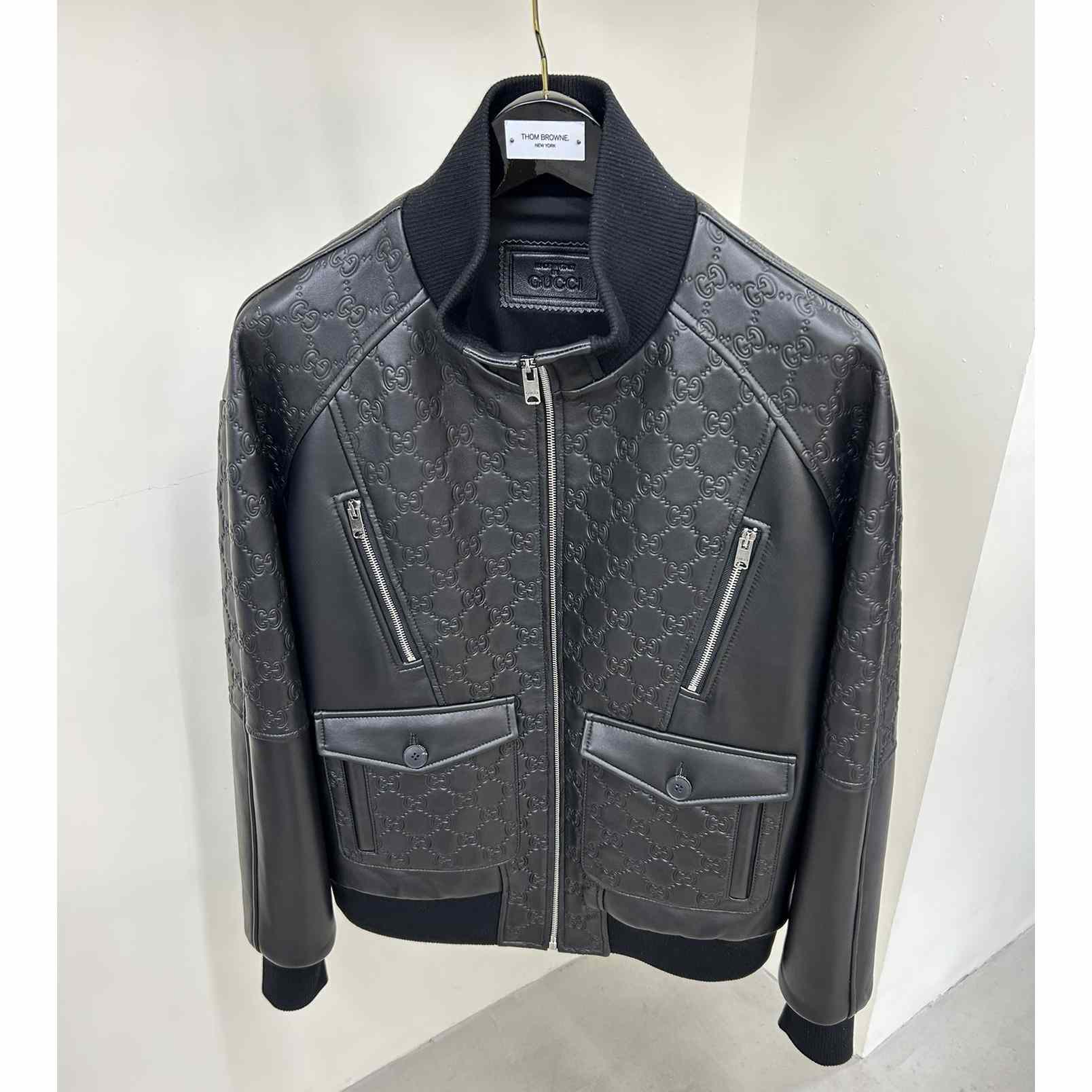 Gucci GG Leather Jacket - PerfectKickZ