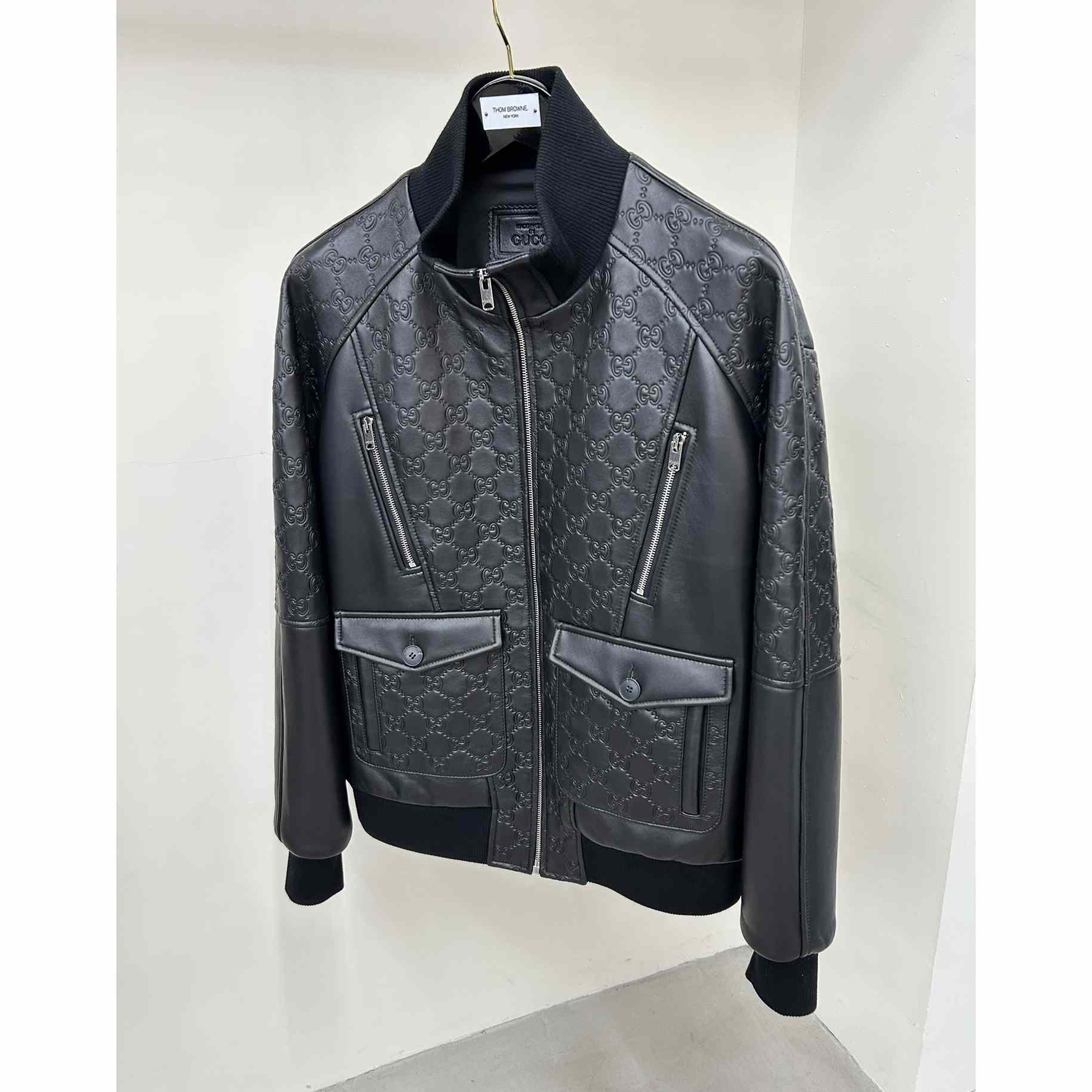 Gucci GG Leather Jacket - PerfectKickZ