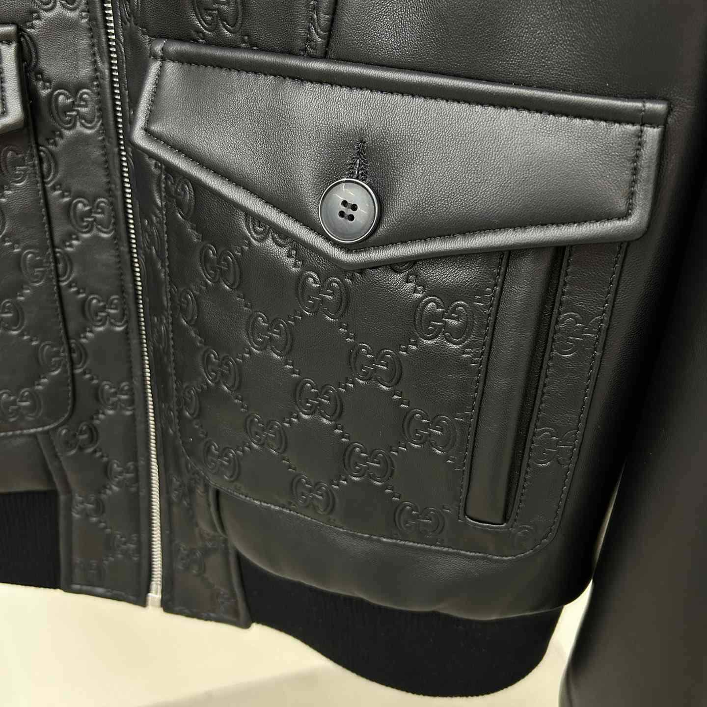 Gucci GG Leather Jacket - PerfectKickZ