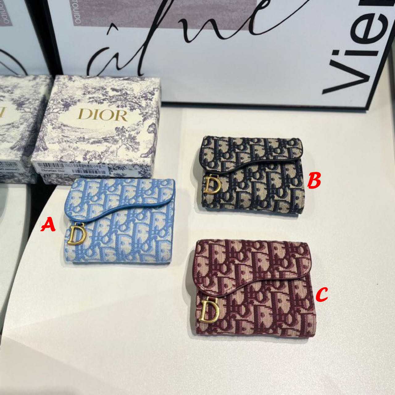 Dior  Saddle Lotus Wallet - PerfectKickZ