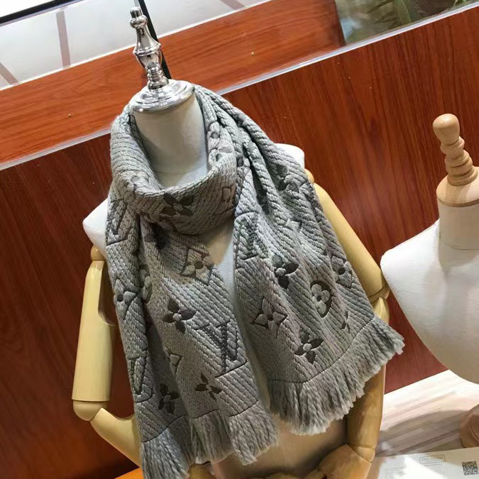 Louis Vuitton Wool Silk Logomania Scarf - PerfectKickZ