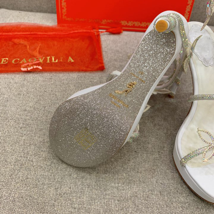 Rene Caovilla Margot Crystal White Platform Sandal 120 - PerfectKickZ