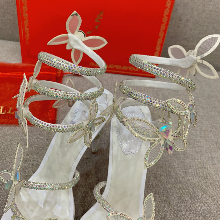 Rene Caovilla Margot Crystal White Platform Sandal 120 - PerfectKickZ