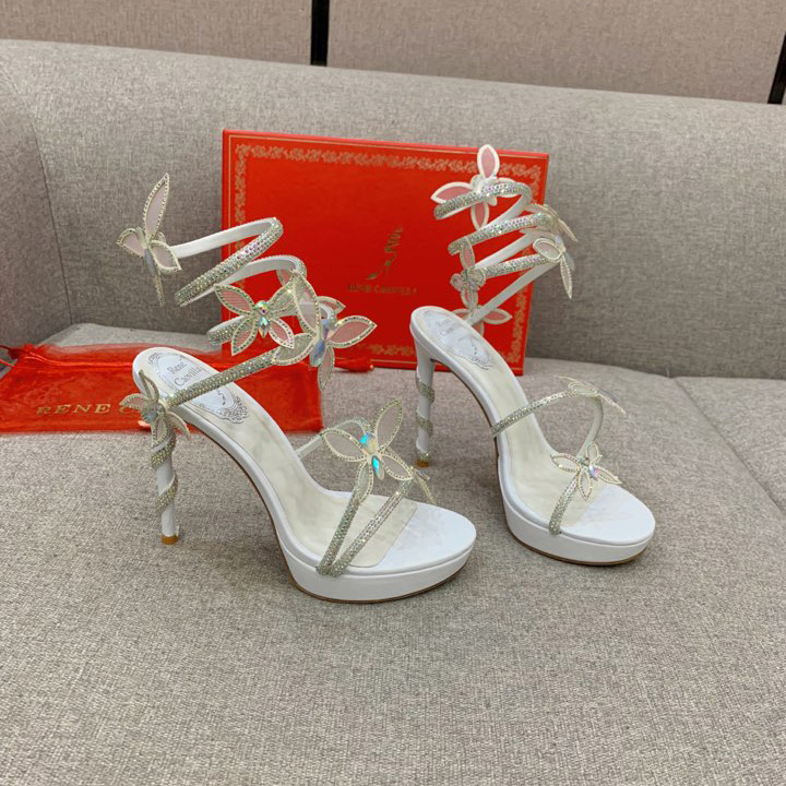 Rene Caovilla Margot Crystal White Platform Sandal 120 - PerfectKickZ