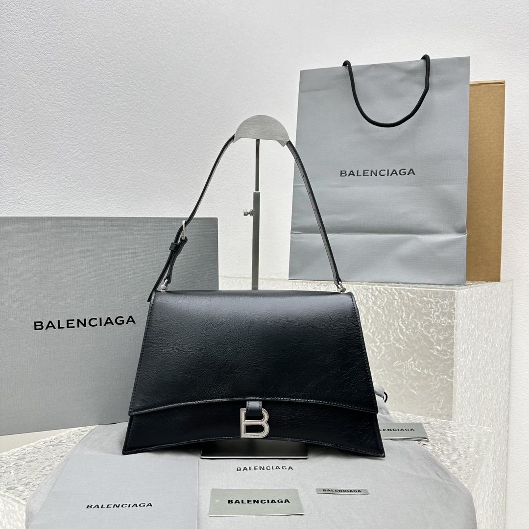 Balenciaga Crush Medium Sling Bag In Black (31x20x10cm) - PerfectKickZ