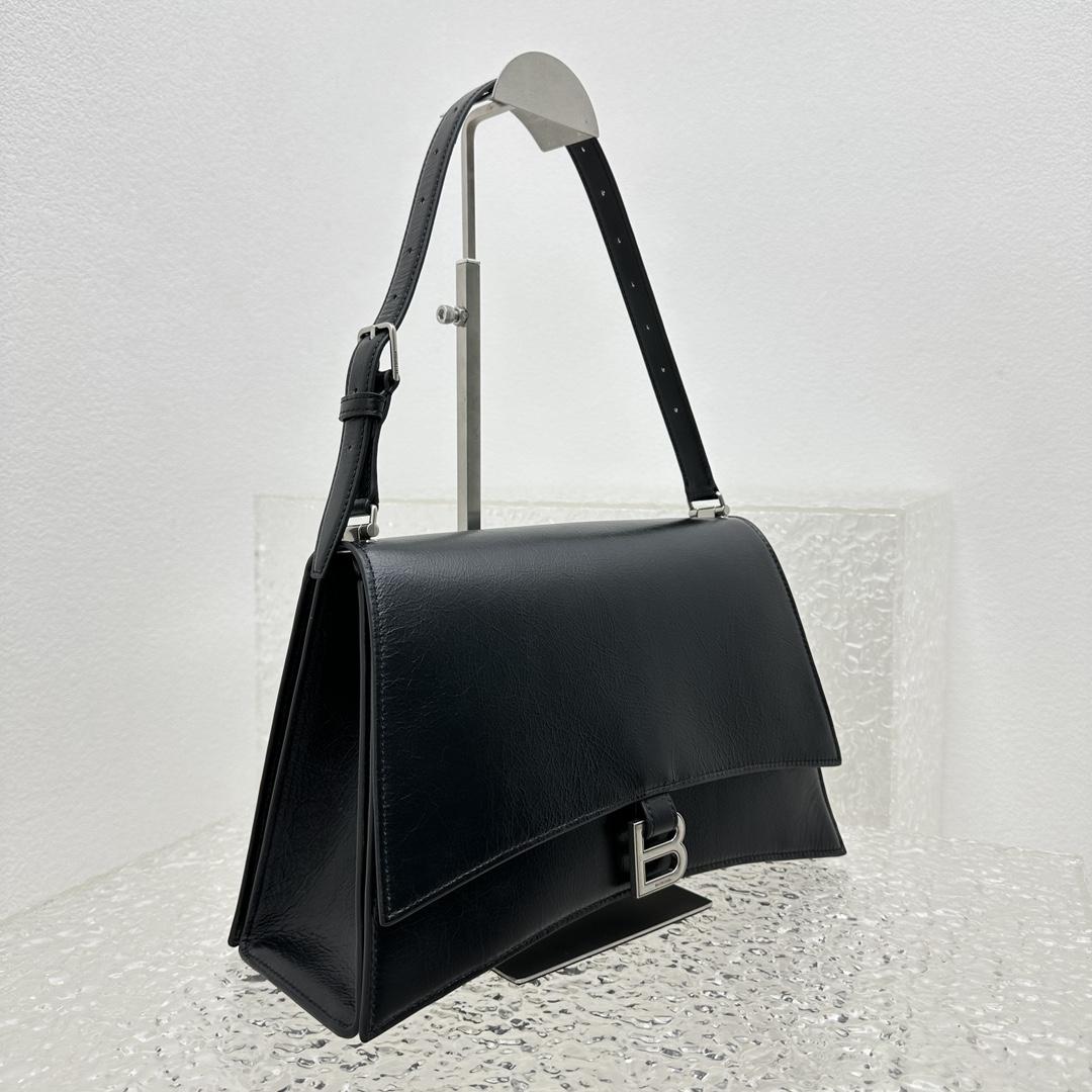 Balenciaga Crush Medium Sling Bag In Black (31x20x10cm) - PerfectKickZ