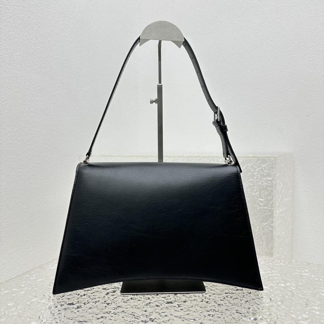 Balenciaga Crush Medium Sling Bag In Black (31x20x10cm) - PerfectKickZ