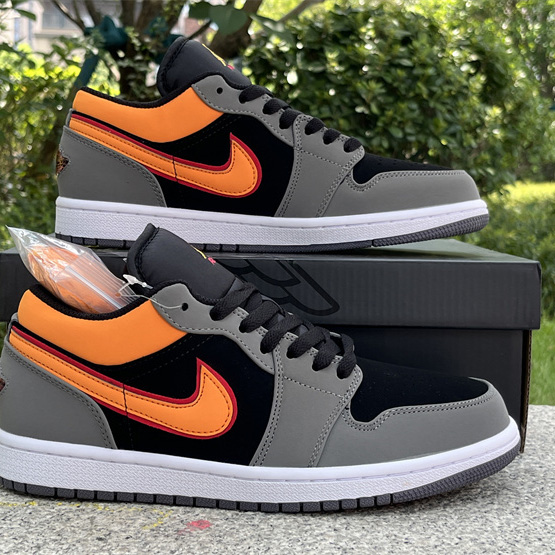 Air Jordan 1 Low “Light Graphite/Vivid Orange” Sneaker      FN7308-008  - 