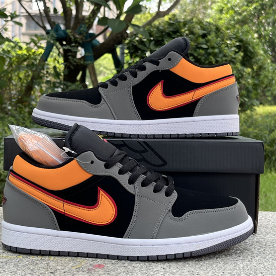 Air Jordan 1 Low “Light Graphite/Vivid Orange” Sneaker      FN7308-008  - PerfectKickZ