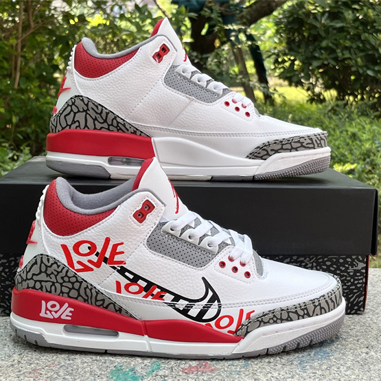 Air Jordan 3 OG “Fire Red”DIY Love Basketball Shoes   DN3707-160  - PerfectKickZ