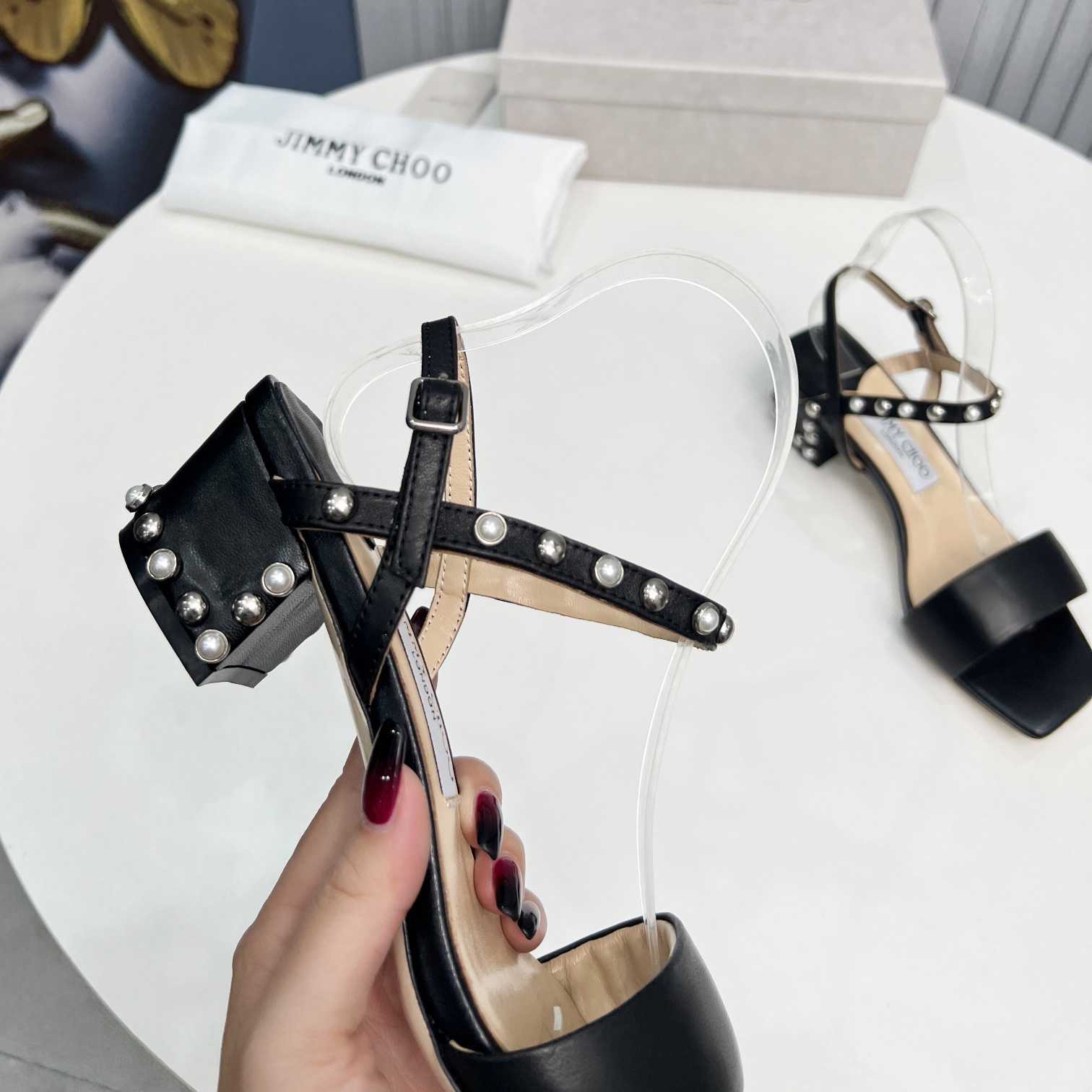 Jimmy Choo Aadra 45mm Sandals - PerfectKickZ