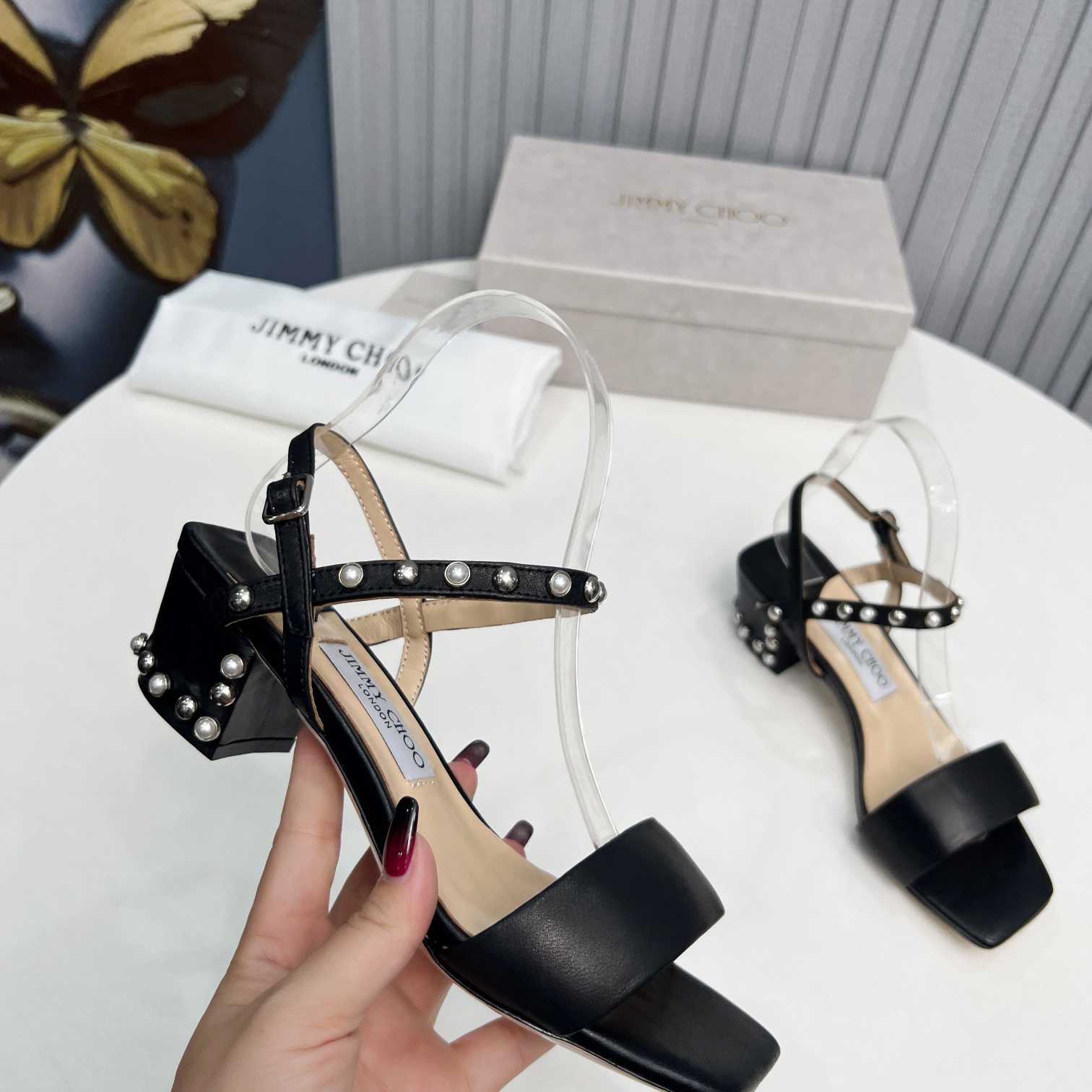 Jimmy Choo Aadra 45mm Sandals - PerfectKickZ