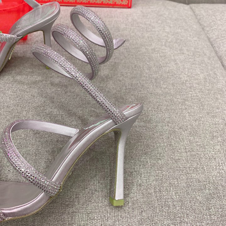 Rene Caovilla Cleo Silver Sandal 105 Crystal - PerfectKickZ