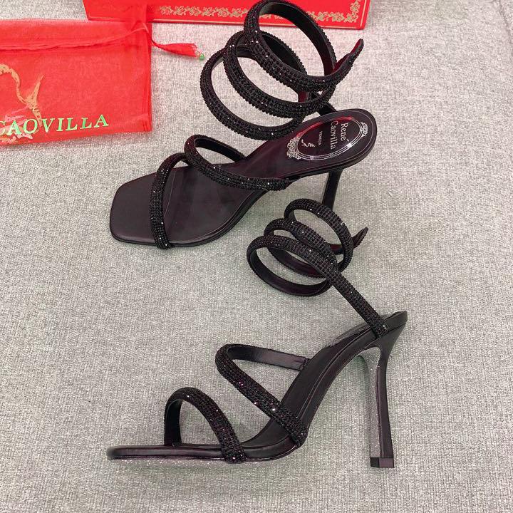 Rene Caovilla Cleo Black Sandal 105 Crystal - PerfectKickZ