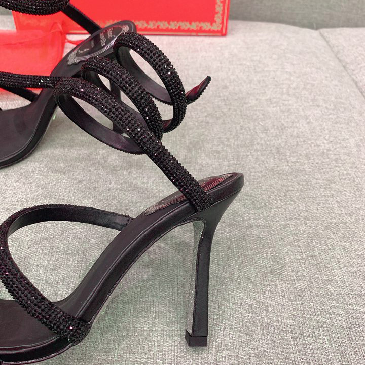 Rene Caovilla Cleo Black Sandal 105 Crystal - PerfectKickZ