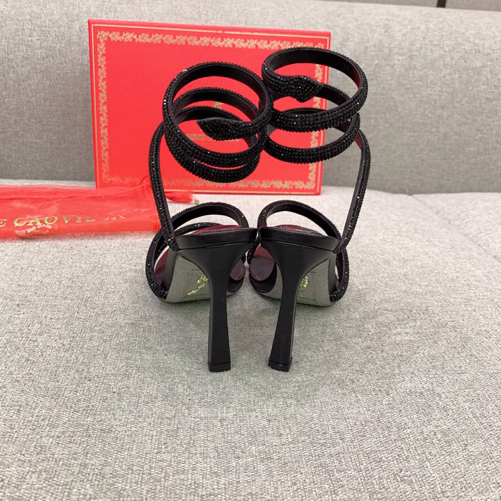Rene Caovilla Cleo Black Sandal 105 Crystal - PerfectKickZ
