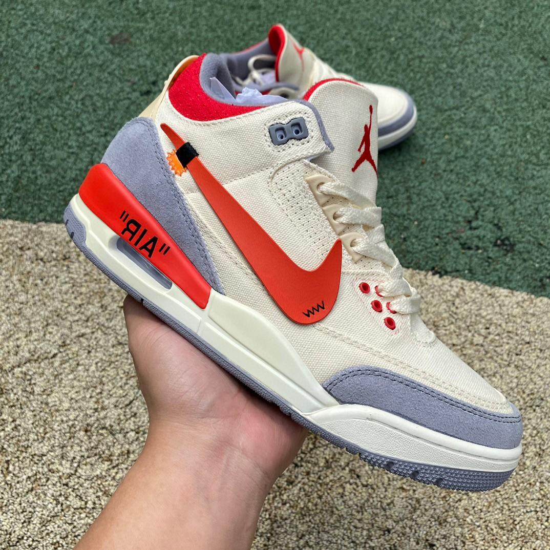 OFF-WHITE x Air Jordan 3 AJ3 Sneakers     DH7139-100 - PerfectKickZ