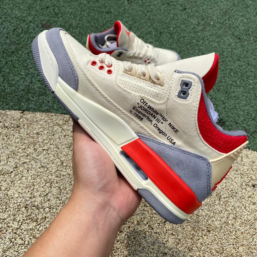 OFF-WHITE x Air Jordan 3 AJ3 Sneakers     DH7139-100 - PerfectKickZ