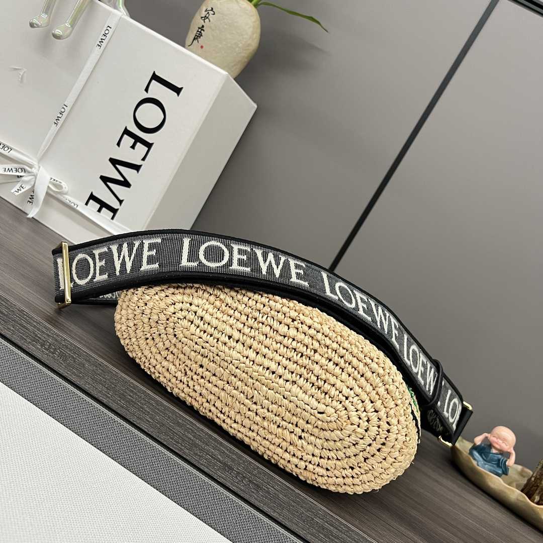 Loewe Mini Slit Bag In Striped Raffia And Calfskin - PerfectKickZ