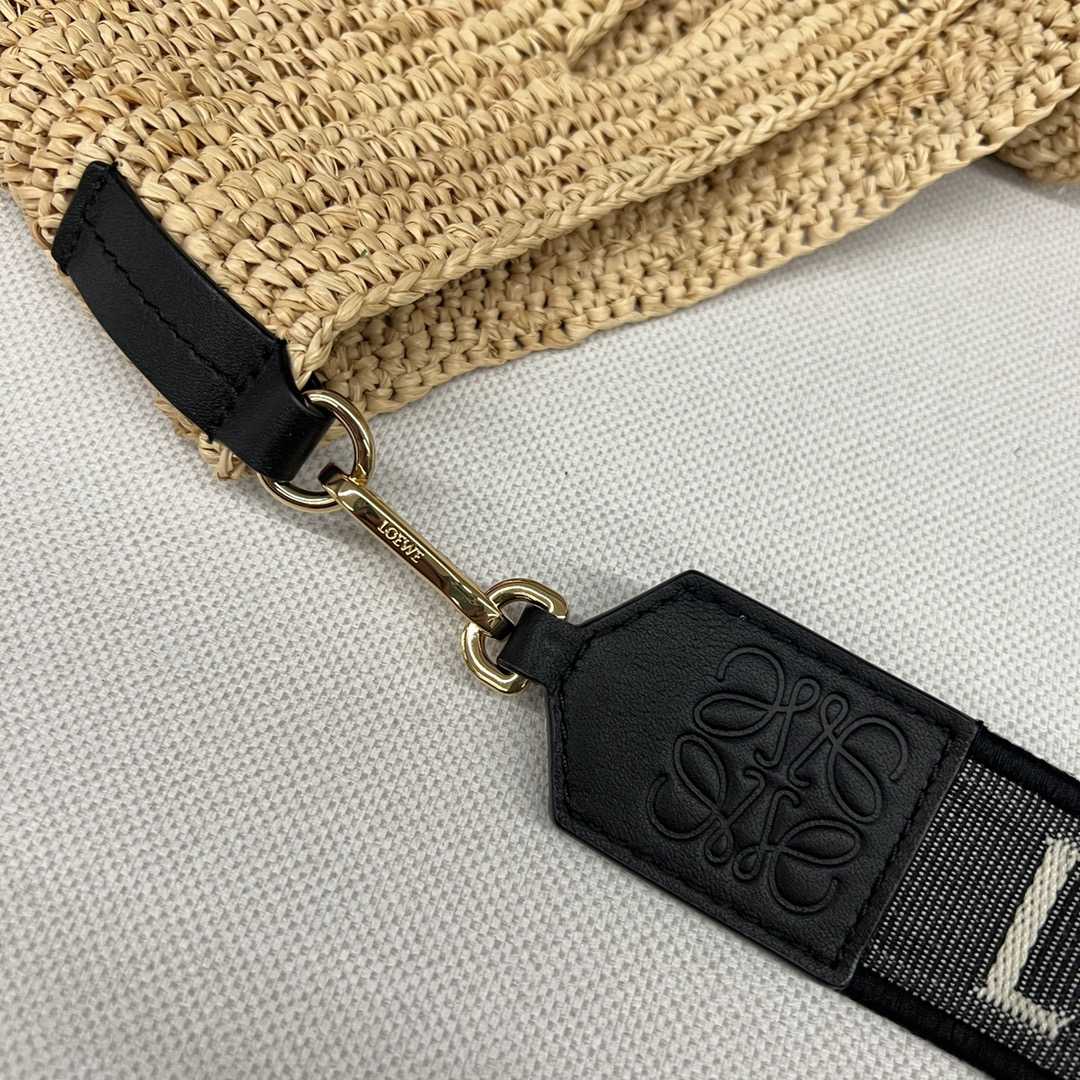 Loewe Mini Slit Bag In Striped Raffia And Calfskin - PerfectKickZ