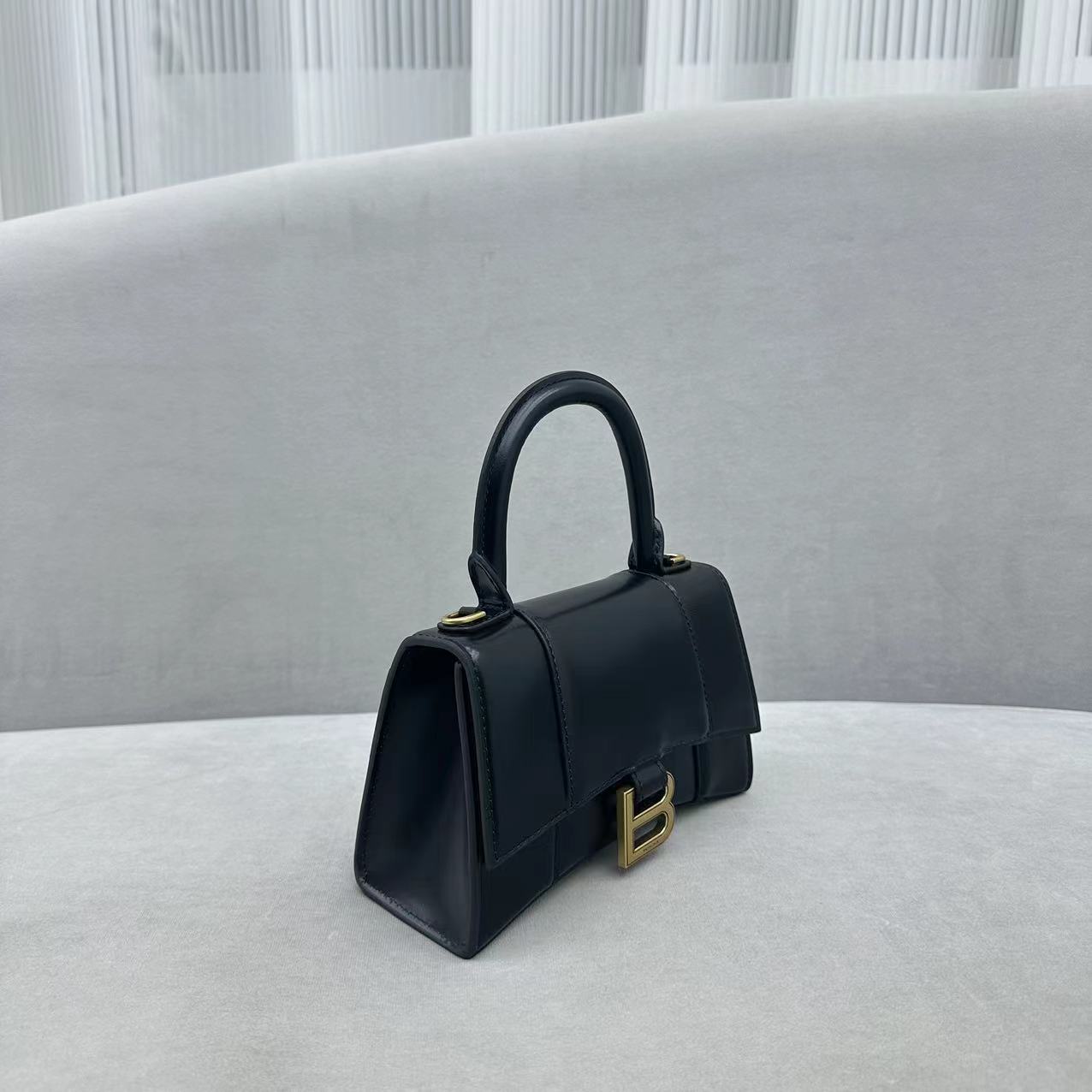 Balenciaga Hourglass Small Handbag In Black (19x8x21cm) - PerfectKickZ