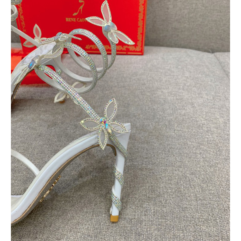 Rene Caovilla Margot Crystal White Sandal   95 - PerfectKickZ