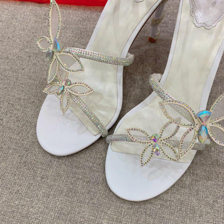 Rene Caovilla Margot Crystal White Sandal   95 - PerfectKickZ
