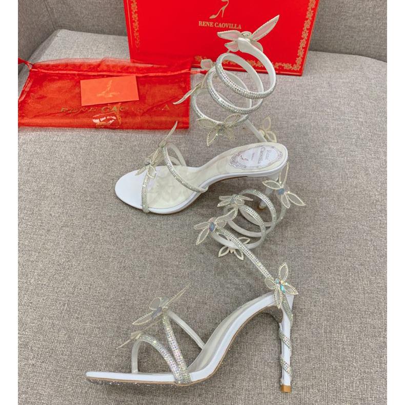 Rene Caovilla Margot Crystal White Sandal   95 - PerfectKickZ
