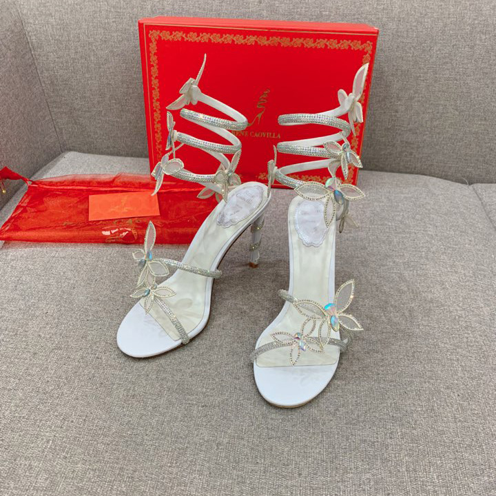 Rene Caovilla Margot Crystal White Sandal   95 - PerfectKickZ
