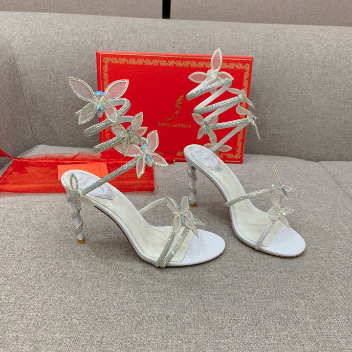 Rene Caovilla Margot Crystal White Sandal   95 - PerfectKickZ