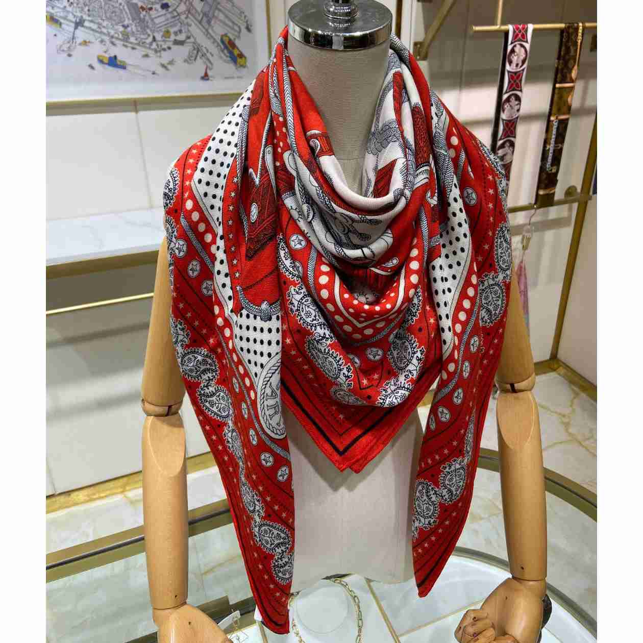 Hermes Zouaves et Dragons Bandana Shawl 140 - PerfectKickZ