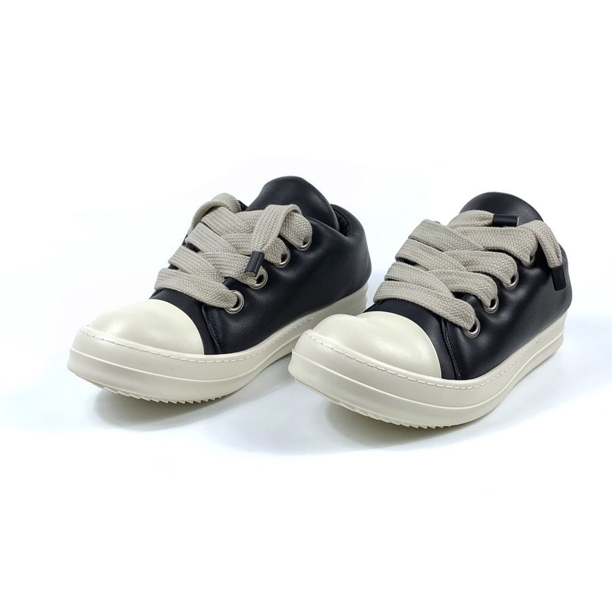 Rick Owens Black Jumbo Lace-up Padded Sneakers - PerfectKickZ
