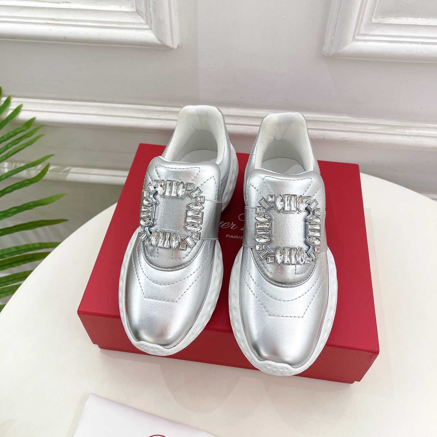 Roger Vivier Viv' Run Light Strass Buckle Sneakers In Fabrics - PerfectKickZ