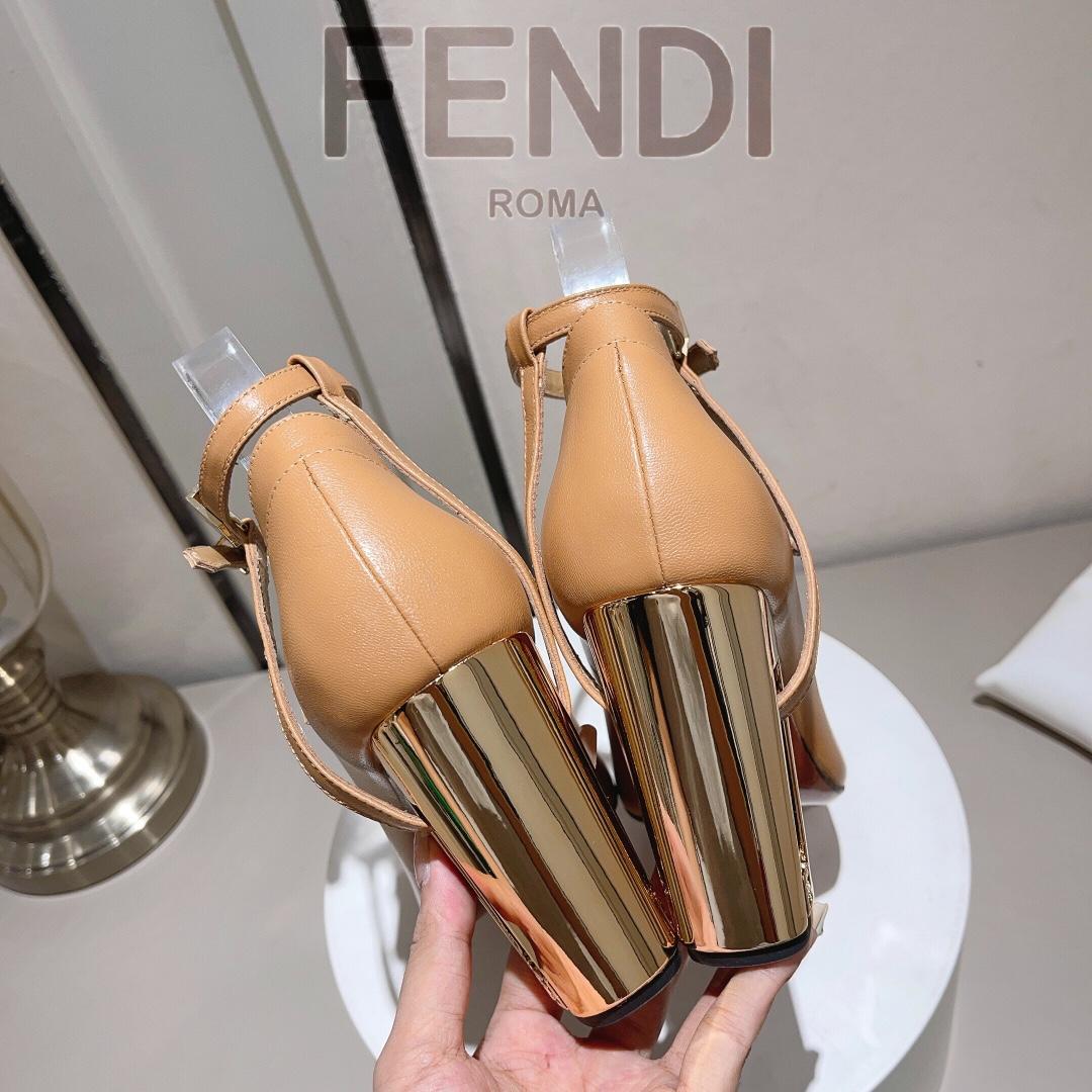 Fendi Delfina Dove Grey Leather High-heeled Court Shoes - PerfectKickZ