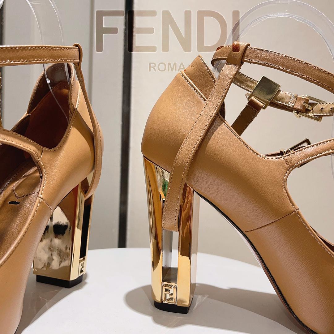 Fendi Delfina Dove Grey Leather High-heeled Court Shoes - PerfectKickZ