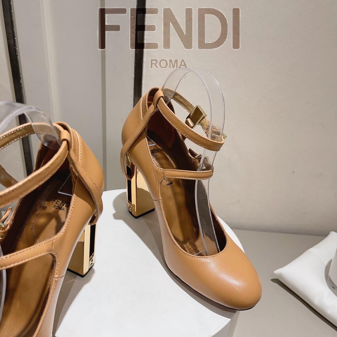 Fendi Delfina Dove Grey Leather High-heeled Court Shoes - PerfectKickZ