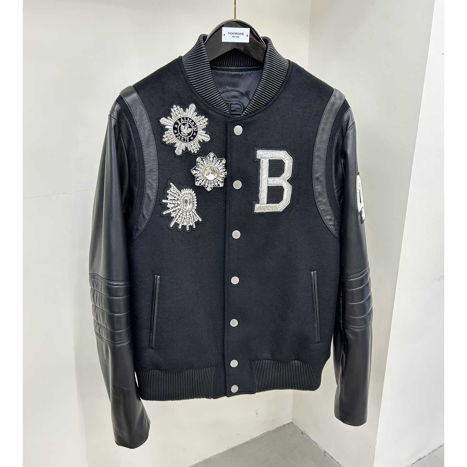Balmain Leather And Wool Jacket - PerfectKickZ