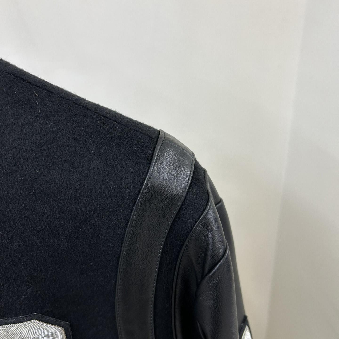 Balmain Leather And Wool Jacket - PerfectKickZ