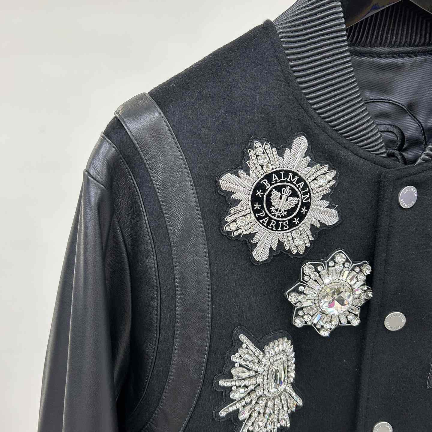Balmain Leather And Wool Jacket - PerfectKickZ
