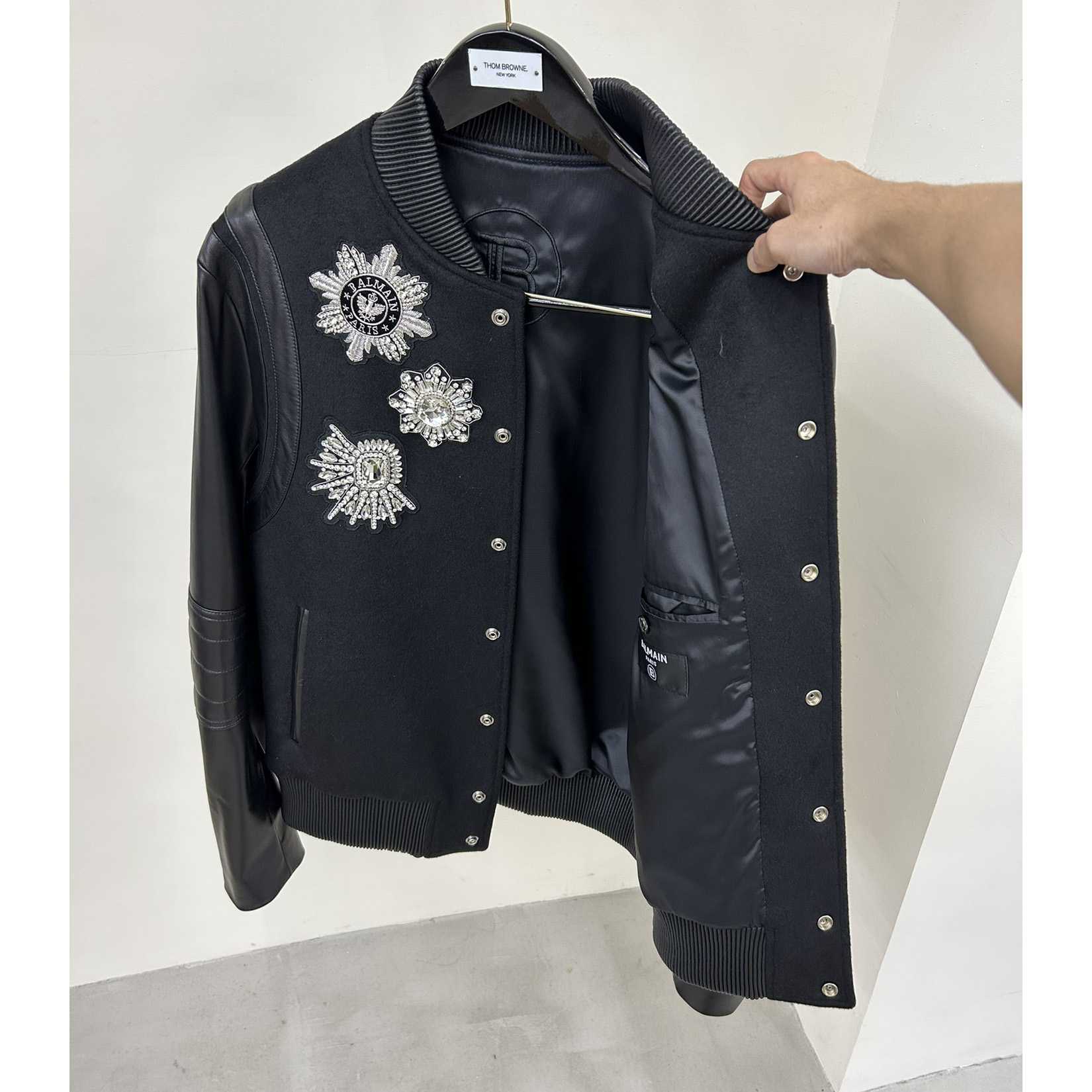 Balmain Leather And Wool Jacket - PerfectKickZ