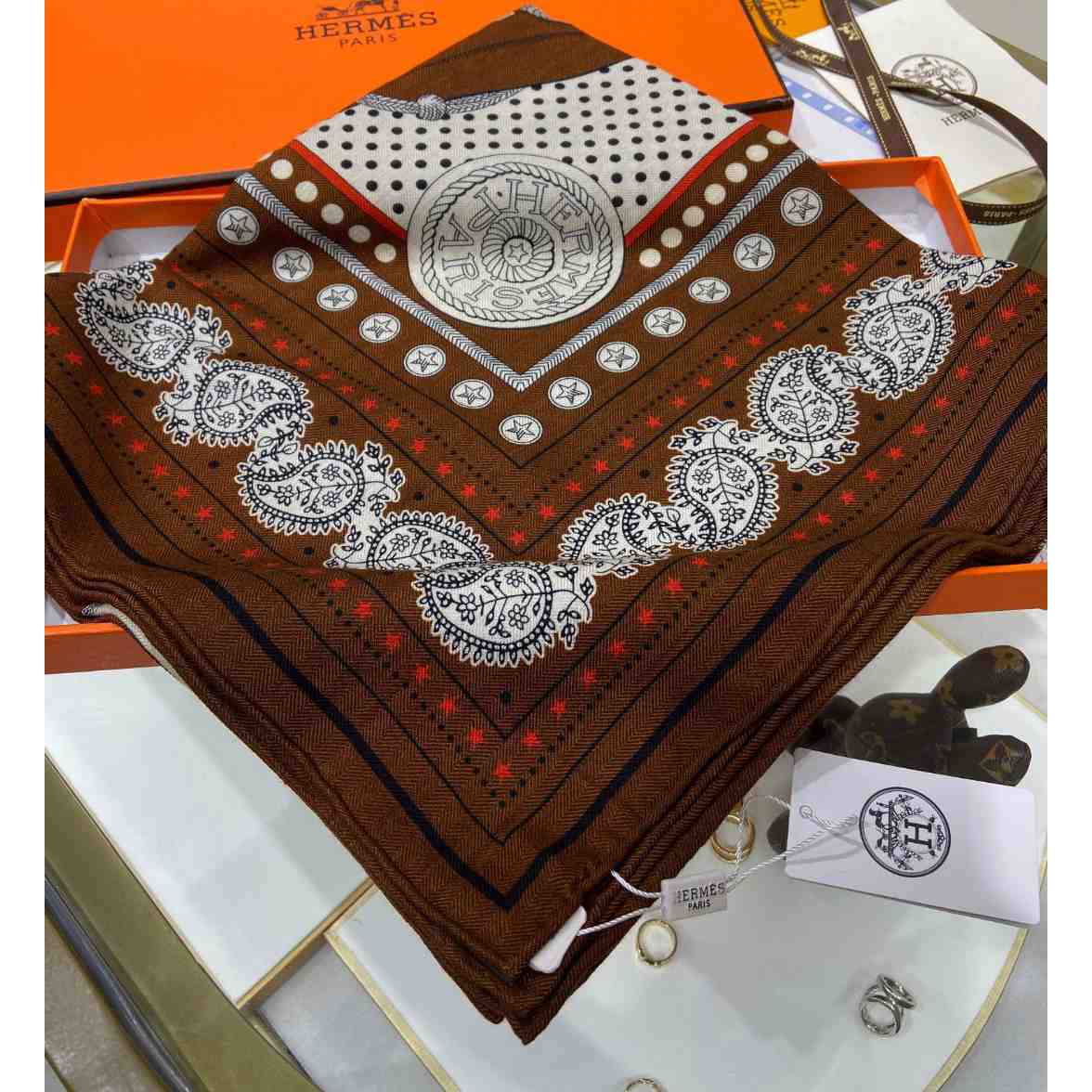 Hermes Zouaves et Dragons Bandana Shawl 140 - PerfectKickZ