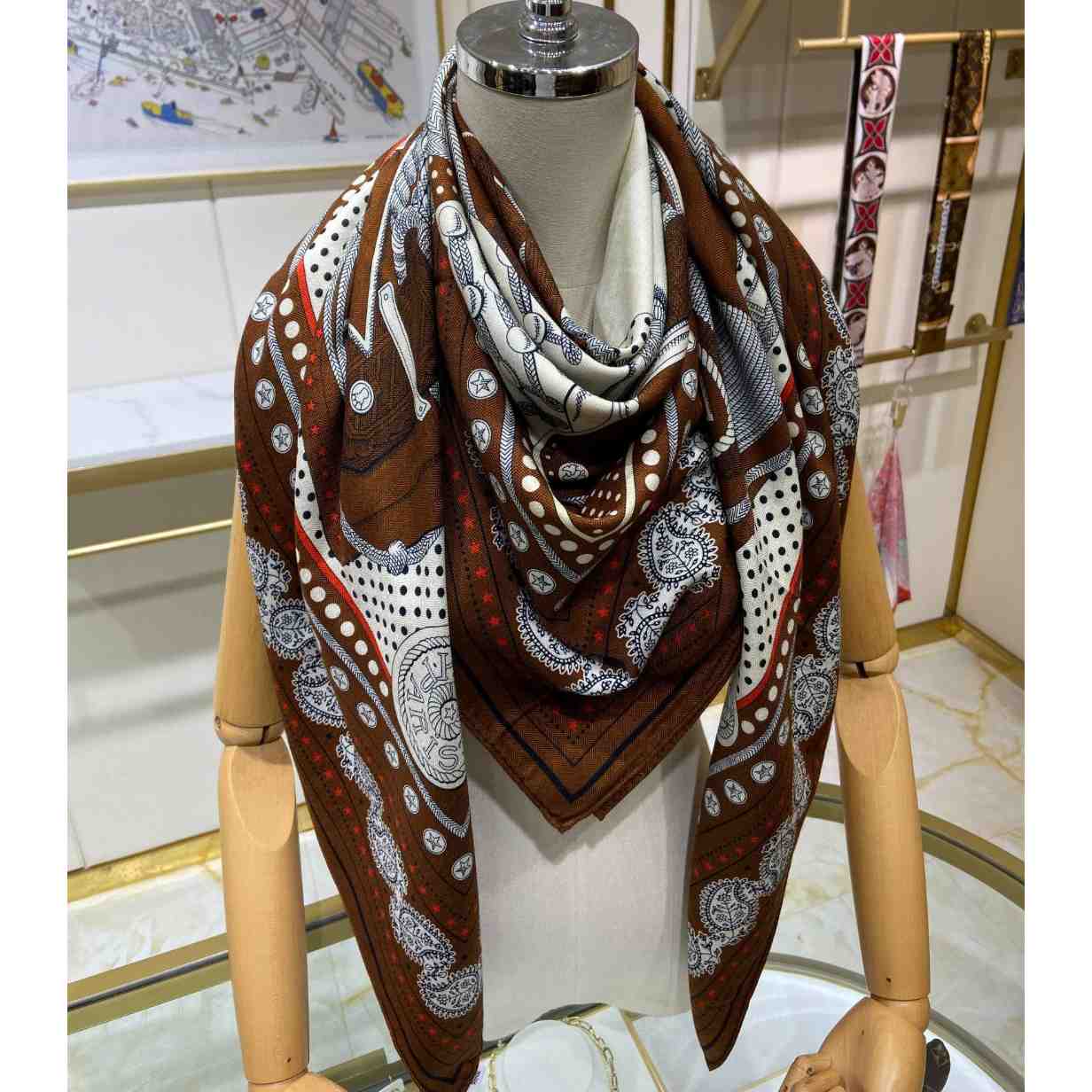 Hermes Zouaves et Dragons Bandana Shawl 140 - PerfectKickZ