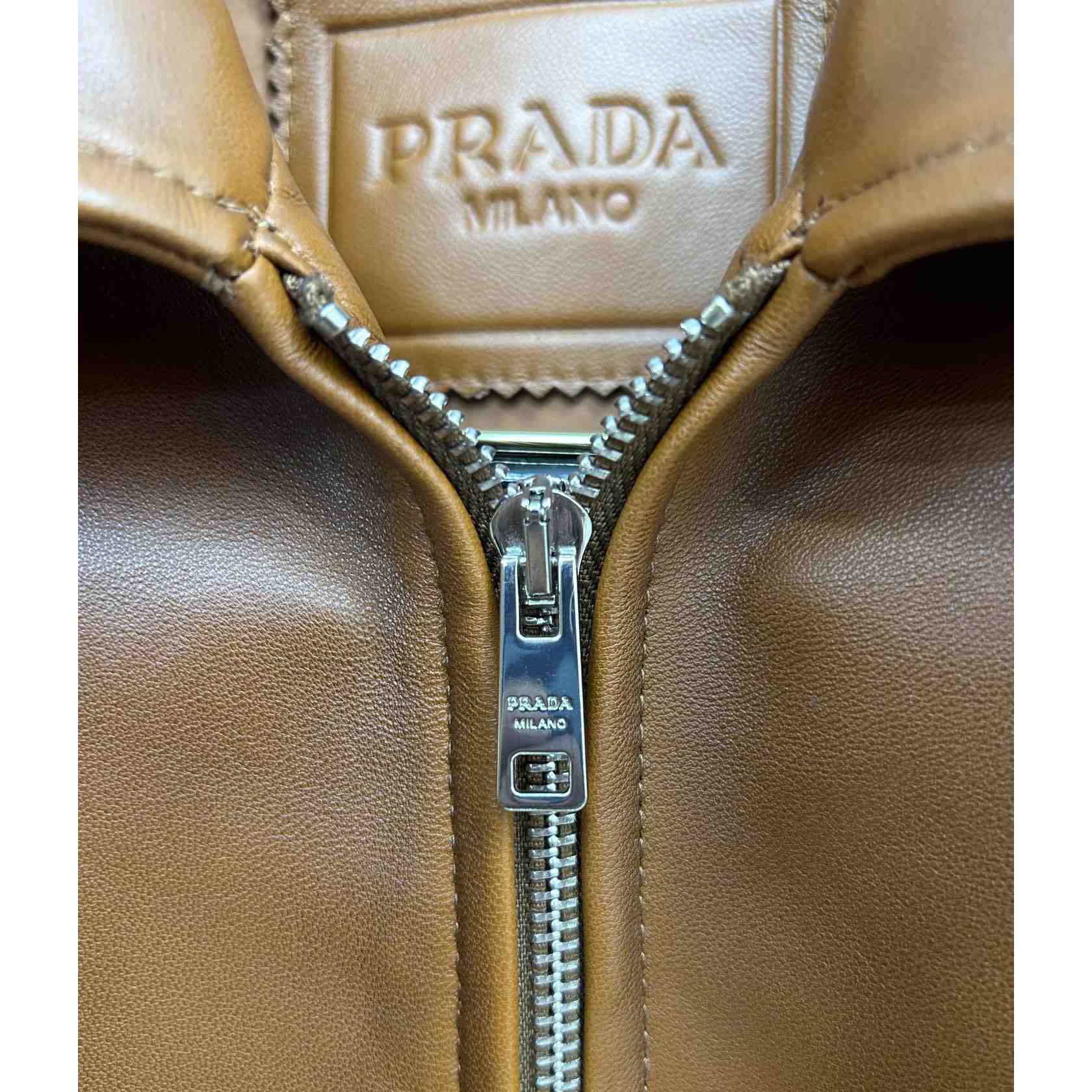 Prada Oversized Nappa Leather Bomber Jacket - PerfectKickZ