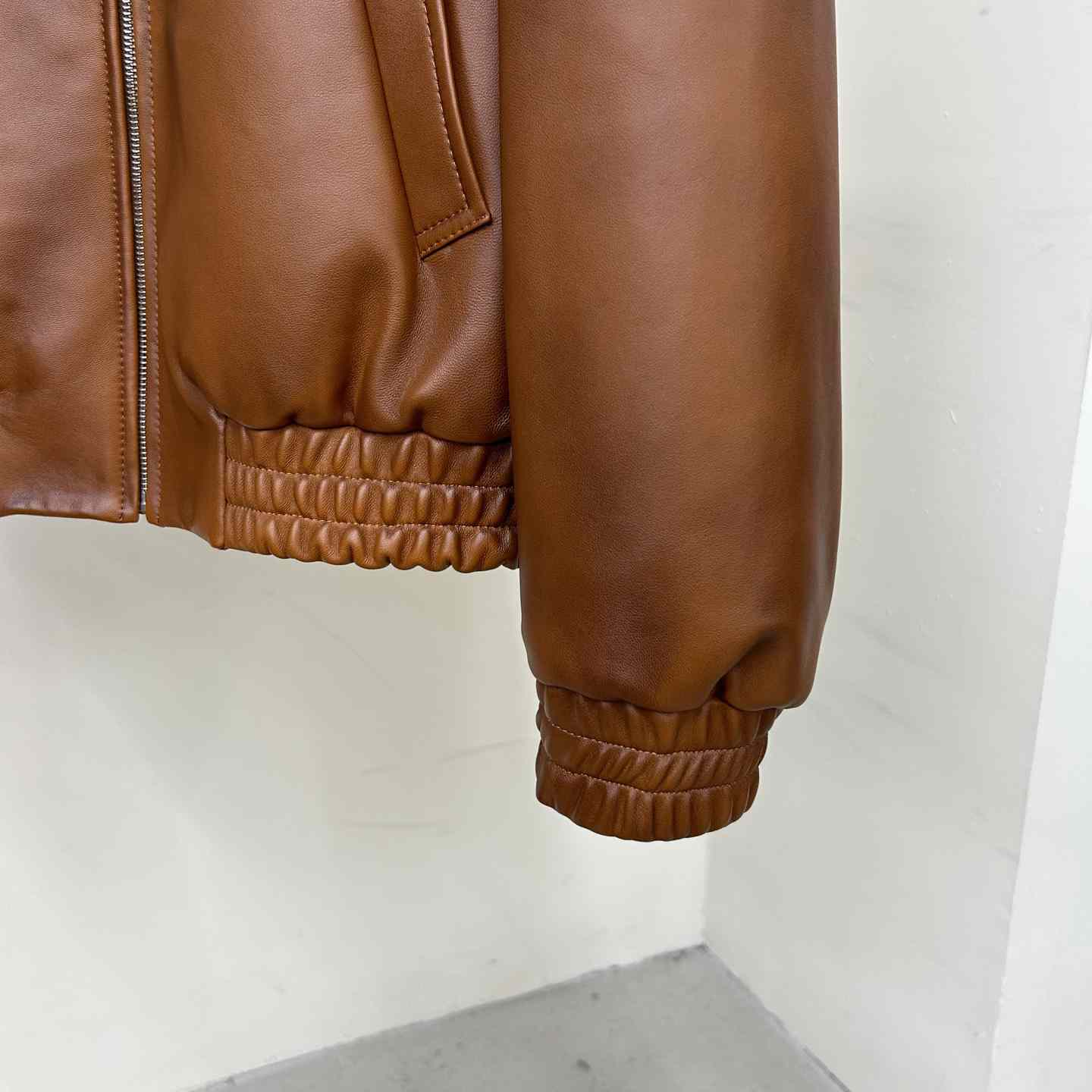 Prada Oversized Nappa Leather Bomber Jacket - PerfectKickZ